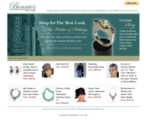 bonniesny.com: Bonnie's New York - Home
New York hats, jewelry, and jackets. 