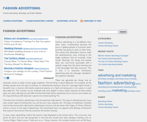 fashionadvertising.org: Fashion Advertising
Discussing all areas of fashion advertising, marketing and branding with the objective of making people wanting to buy.