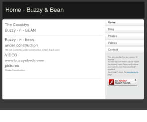 buzzy-n-bean.com: Home - Buzzy & Bean
Homepage, blog, and forum of the Cassidys