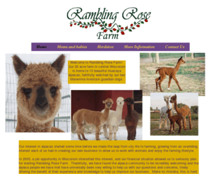 ramblingrosealpacas.com: Rambling Rose Farm
Rambling Rose Farm - home of award-winning Huacaya alpacas and Orchardgrass hay in Bear Creek, WI