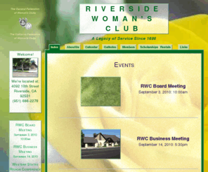 riversidewomansclub.org: Riverside Woman's Club | Index
Riverside Womans' Club