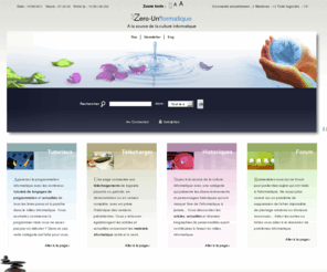 zerounformatique.com: Histoire informatique, téléchargements de logiciels et bien plus sont sur zerounformatique.com
Téléchargez des logiciels gratuits, retrouvez des biographies de personnages historique de l'informatique, programmez à l'aide de tutoriels sur les langages de programmation.