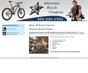 adventurebikesaz.com: Bicycle Service Mesa, AZ - Adventure Bicycle Company
Adventure Bicycle Company specializes in bicycle services in the Mesa, AZ. Mountain bikes, BMX, cruisers, and more. Call 480 649 3394