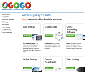 nigel-lynn.info: nigel-lynn.info
Domain name registration and web hosting solutions. Virtual web hosting with free technical support. Dedicated Servers, E-commerce and Web Design. Ogogo