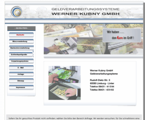 kubny.com: Geldzählmaschinen, Numeron, Münzzähler, Banknotenzähler, Münzrollierer,
Geldverarbeitung, Zubehör Service - Geldverarbeitungssysteme - Werner
Kubny GmbH -
Geldverarbeitungssysteme und Geldzählmaschinen von Perconta, Giesecke & Devrient (Numeron), Seetech, Magner und Billcon. Schnelle und bewährte Produkte zur Verarbeitung von Euro. Zählen, Sortieren und Verpacken von Hartgeld und Banknoten.