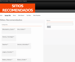 sitiosrecomendados.es: Sitios Recomendados - Directorio de Sitios
Lo Sitios Recomendados es uno directorio de sitios organizado por categorias. Directorio web con inclusion gratuita de sitios.