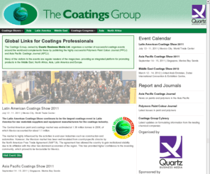 coatingsgroup.com: The Coatings Group
The Coatings Group, the leading coatings events for raw materials suppliers and equipment manufacturers for the coatings industry.