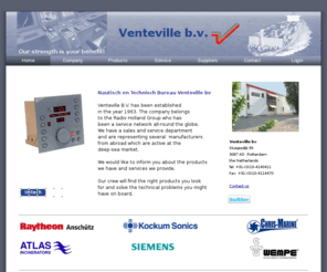 venteville.net: Nautisch en Technisch Bureau Venteville b.v. Rotterdam.
Agent for incinerators gyrocompass fire detection Kockum Sonics tank gauging Loading computer Telephone PABX and others.