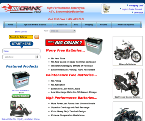 bigcrank.com: Best Motorcycle Batteries Online - BigCrank.com
BigCrank.com - Your source for high performance batteries for motorcycles, ATVs, and more.