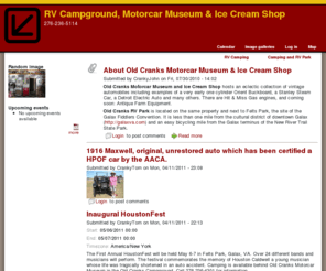 oldcranks.com: RV Campground, Motorcar Museum & Ice Cream Shop | 276-236-5114
