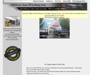 hillsboroautowrecking.com: Used Auto Parts @ Hillsboro Auto Wrecking
Find used auto parts and truck parts, Search our online Inventory at Hillsbore auto wrecking