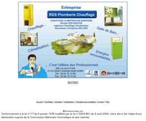 rds-chauffage.com: RDS  PLOMBERIE CHAUFFAGE, Chauffage - Saint Aignan - Blois - Loir et Cher - 41: chauffagiste, entretien chaudire, geothermie, climatisation
RDS  PLOMBERIE CHAUFFAGE - Chauffage, chauffagiste, Saint Aignan, Blois: entretien chaudire, geothermie, climatisation, Loir et Cher, 41