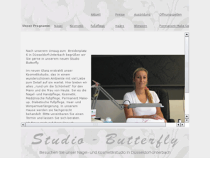 studio-butterfly.info: Studio Butterfly | Besuchen Sie unser Nagel- und Kosmetikstudio in Düsseldorf - Unterbach
Studio Butterfly | Ihr Nagel- und Kosmetikstudio in Düsseldorf - Unterbach mit individueller Beratung und freundlicher Bedienung