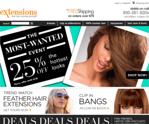 hairetensions.com: Hair Extensions.com - The Hair Professionals
Hair Extensions.com introduces HairDo Clip in Hair Extensions from Jessica Simpson and Ken Paves. Choose from synthetic hair extension styles in straight and wavy or the 100% fine human hair extension system. These clip in hair extensions are the most simple and easy way to beautiful hair!