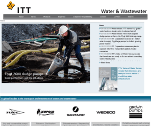 pumper.info: ITT Water & Wastewater - Home
ITT Flygt AB is the world leading manufacturer and supplier of submersible pumps, mixers and fluid handling technology.