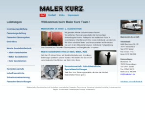 malerkurz.de: Maler Kurz Malerarbeiten und mobile Sandstrahlarbeiten
Maler Kurz Malerarbeiten und mobile Sandstrahlarbeiten