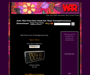 war.com: War The Band Official Web Site
WAR was the first and most successful musical crossover band that fused rock, jazz, Latin, and R&B with a multi-ethnic line-up.  Hits include: CISCO KID, SPILL THE WINE, LOW RIDER, THE WORLD IS A GHETTO