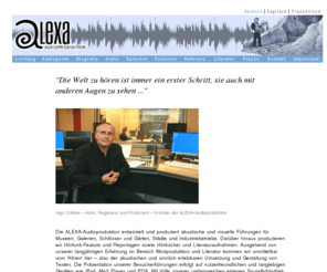 alexa-audio.com: ALEXA Audioproduktion - Audioguides und Audioführungen
ALEXA Audioproduktion, ALEXA-Audio, Audioführungen, Audioguides