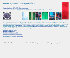 apneaconsapevole.it: Apnea Consapevole, apnea subacquea, lorenzo manfredini, psicologia dello
sport, counseling
