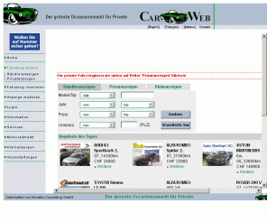 carweb.ch: CarWeb: Schweizer Fahrzeugmarkt / Automarkt fÃ¼r Neuwagen und Occasionsautos
Suchen Sie ein Occasions-Auto oder wollen Sie Ihren Wagen an den Mann oder die Frau bringen? CarWeb der Schweizer Fahrzeugmarkt ist die ideale Plattform dazu. Top Occasionen warten auf neue Besitzer.