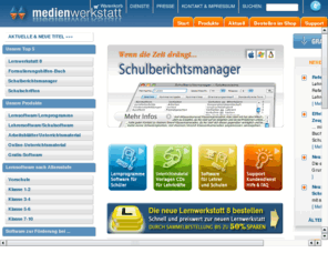 medienwerkstatt.de: Medienwerkstatt ONLINE - Lernsoftware, Lernprogramme, Schulsoftware und Unterrichtsmaterial für die Grundschule
Lernsoftware und Unterrichtsmaterial zum Lehren und Lernen - auf Macintosh und Windows - fuer Lehrer und Schueler.