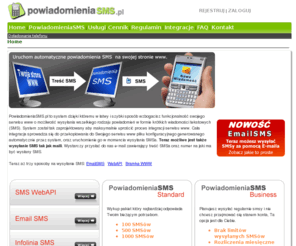 powiadomieniasms.pl: Powiadomienia SMS - Wysyłaj SMSy ze swojej strony, Bramka SMS
Skrypty SMS, PHP SMS, bramka SMS, powiadamianie o poczcie, zamówieniach. Skrypt do wysyłania SMS-ów.