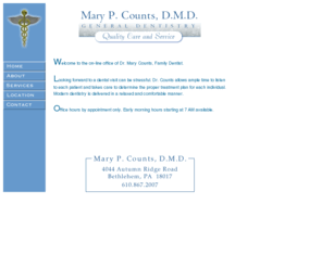 drmarycounts.com: Mary P. Counts, D.M.D. - Family Dentist
Mary P. Counts, D.M.D. - Family Dentist