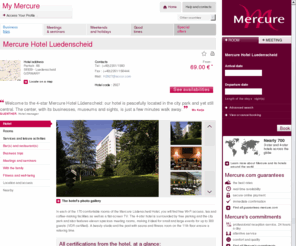 mercure-luedenscheid.com: Hotel in Luedenscheid - Book your hotel Mercure Hotel Luedenscheid
In each of the 170 comfortable rooms of the Mercure Lüdenscheid Hotel, you will find free Wi-Fi access, tea and coffee-making facilities as well as a flat-screen TV. The 4-star hotel is surrounded by free parking and the city park and also features eleven