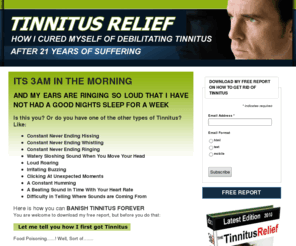 best-tinnitus-cure.com: Tinnitus: My Ears Are Ringing
Free Book! How I found out the origin of my Tinnitus. A Practical Way to Stop Tinnitus Quickly and Easily