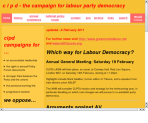 clpd.org.uk: Campaign for Labour Party Democracy
CLPD: Campaign for Labour Party Democracy