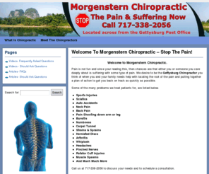 morgensternchiropractic.com: Morgenstern Chiropractic - Chiropractor in Gettysburg - Gettysburg Chiropractic
Stop The Pain & Suffering Now! Morgenstern Chiropractic in Gettysburg can help you eliminate pain caused by sports injuries, car accidents and much more.