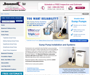 supersumppump.com: Sump Pump | Information, Service & Sump Pump Installation | Basement Systems Inc.
Sump pump system information, service and installation available from Basement Systems dealers include award winning, patented sump pump systems.