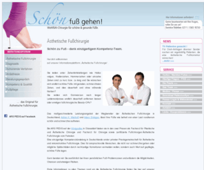 krallenzehen.info: ARS PEDIS - Ästhetische Fußchirurgie Düsseldorf - Willkommen !
Adrian K. Wiethoff und Adem Erdogan bieten als Fachärzte für Plastische Chirurgie und Chirurgie sowie zertifizierte Fußchirurgen auf der Königsallee in Düsseldorf Rekonstruktive und Ästhetische Fußchirurgie an.