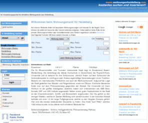 wohnungenheidelberg.com: Wohnungen in Heidelberg günstig mieten Wohnungsmarkt
Schicke und günstige Wohnungen in Heidelberg mieten finden und inserieren auf unserem Wohnungsmarkt.