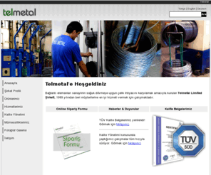 telmetal.com: Telmetal Anasayfa
Telmetal Soğuk Haddecilik Sanayi ve Ticaret Limited Şirketi. Soğuk şekillendirme kaliteleri, parlak tel, paslanmaz te
