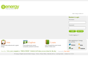 1energyportal.com: 1energy Login | Energize your network
1energy connects green and renewable energy industry professionals to share renewable energy industry opportunities.