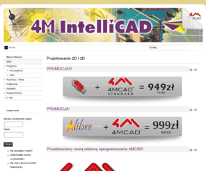 4m.info.pl: Program do Projektowania 4M IntelliCAD / Projektowanie 2D i 3D
4M IntelliCAD - platforma cad umożliwiająca projektowanie 2D oraz 3D, Standard wzbogacony o obrazy rastrowe i rendering, Professional - o modelowanie bryłowe 3D, obsługa VBA, menadżer biblioteki cad . Umożliwia on otwieranie plików DWG oraz DXF – pełna kompatybilność a AutoCAD-em. Zapewnia obsługę poleceń znanych z AutoCAD, jak również skryptów, stylów, kreskowania itp, obsługuje wczytywanie Lispów. Alternatywa dla programu AutoCAD 2008.