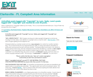 myclarksville.net: Clarksville - Ft. Campbell Area Information
It's a shame that some crazy people will go to extremes to attempt to scam others out of their money. Beware of what seems to be to good to be true on Craigs List.Via Debra Walsh Orange Cty NY Real Estate 845.928.8000 (Keller Williams Realty Goshen, NY - Realtor):Several weeks ago