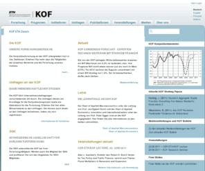 kof.ch: KOF, ETH Zürich –
Konjunkturforschungsstelle der Eidgenössischen Technischen Hochschule Zürich