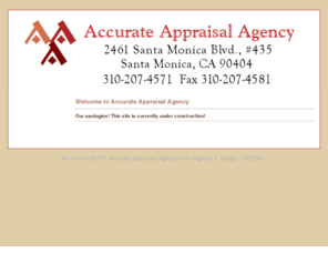 accurate-appraisals-la.com: Accurate Appraisal Agency Los Angeles | Accurate Appraisal Agency Los Angeles | Accurate Appraisal Agency Los Angeles
Property owners, lenders, brokers, buyers, sellers, appraisals for bankruptcy West Los Angeles, appraisals for estates, West LA ,attorneys and accountants owners rely on our experienced, local appraisers for real estate appraisals of residential, commercial and industrial property.