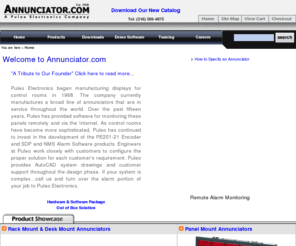 telcomalarm.com: Alarm Annunciators - Puleo Electronics Annunciator
Puleo Electronics manufactures alarm annunciators for rackmount, panel mount and wall mount applications. accessory products allow the user to custom configure remote monitoring and control systems to monitor up to 32 sites on a pc computer.
