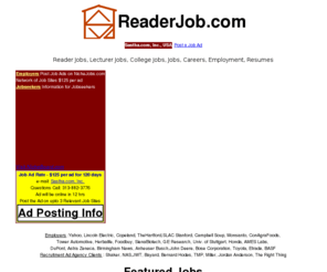 readerjob.com: ReaderJob.com, Reader Jobs, Lecturer Jobs, Professor Jobs, University Reader
ReaderJob.com, Reader Jobs, Lecturer Jobs, Professor Jobs, University Reader