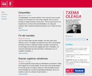 txemaoleaga.info: Blog de Txema Oleaga
Blog de Txema Oleaga, candidato socialista a la Alcaldía de Bilbao por el PSE-PSOE.