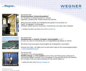 wegner.biz: Windschutznetz | Silofolie | PVC Lamellen: wegner.biz
Wegner - Ihr Anbieter für Windschutznetze, Siloabdeckung und PVC-Lamellen für Landwirte, Pferdehalter, Gewerbe und privat