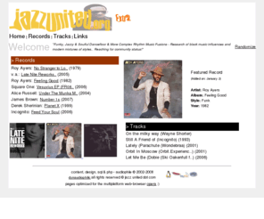 jazzunited.com: Jazz United
Funky, Jazzy & Soulful Rhythm Music Fusions - Research of black music influences and modern fusions with other music genres..