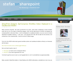 stefangordon.com: Stefan on SharePoint | My Wanderings in SharePoint and Various Microsoft Technologies
My Wanderings in SharePoint and Various Microsoft Technologies