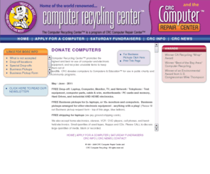 crc.org: Donate a Computer to Computer Recycling Center

