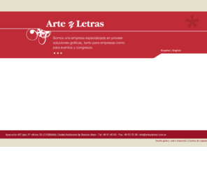 arteyletras.com.ar: Arte & Letras / Diseño gráfico, web e impresión / Eventos y congresos 
Diseño gráfico, web e impresión / Eventos y congresos