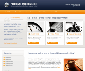 proposal-writers-guild.com: Proposal Writers Guild: The Association for Freelance Proposal Writers
Proposal Writers Guild: The Association for Freelance Proposal Writers. To find a great freelance proposal writer click here