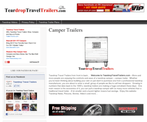 teardroptraveltrailers.com: Teardrop Travel Trailers - Teardrop Campers & Vintage Travel Trailers
Teardrop travel trailers, vintage travel trailers or teardrop campers - It doesen't matter how you say it, it only matters that you do it. Check out the Teardrops here...